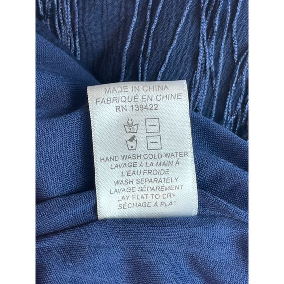 Tobi Womens Fringe Booty Shorts Back Zip Elastic Waist Blue Size Small - Picture 7 of 8